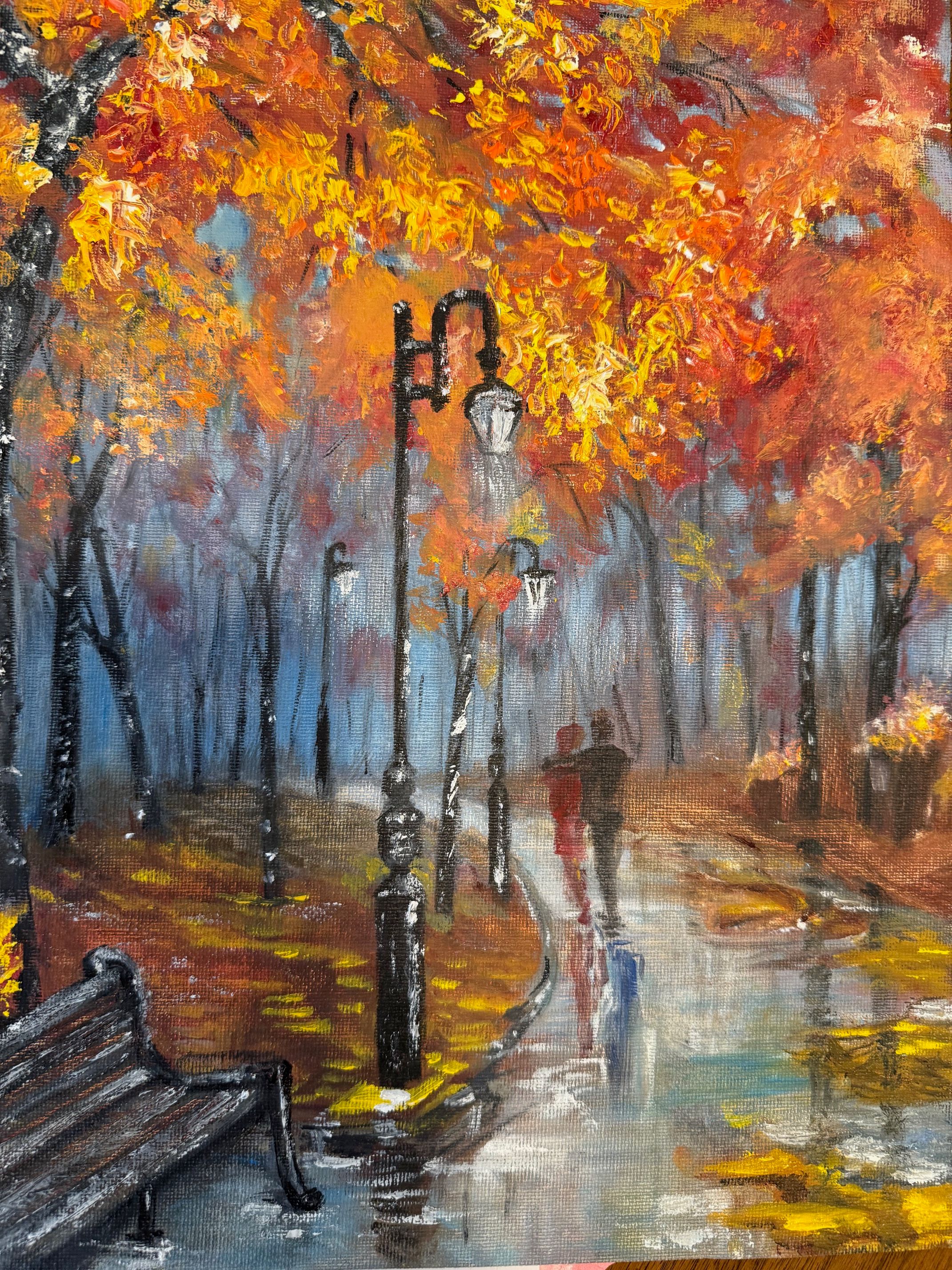 A Romantic Walk in the Park — Oil on canvas by Shue Snyder