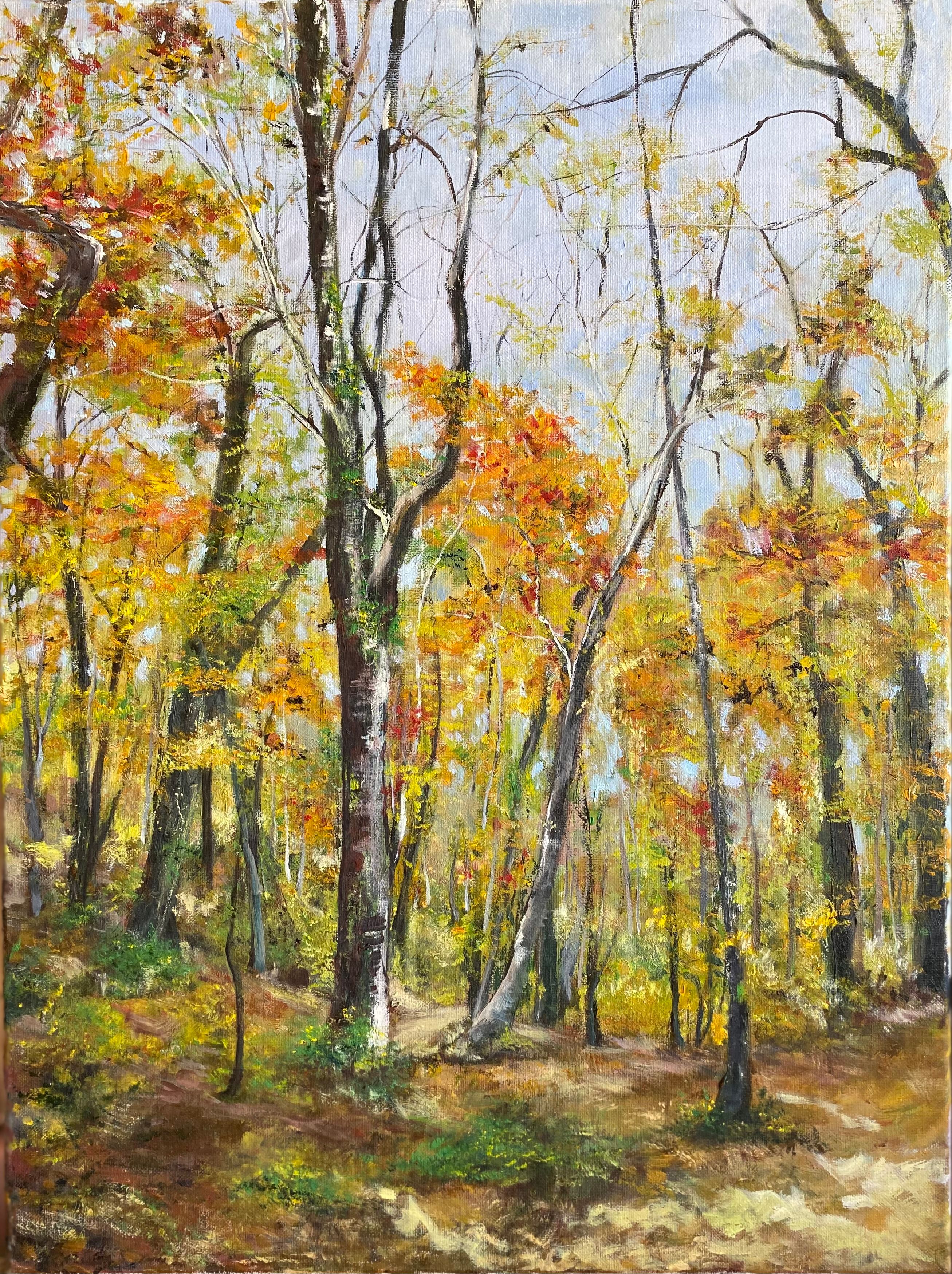 Showered in Autumn Richness — Oil on canvas by Gina Lin
