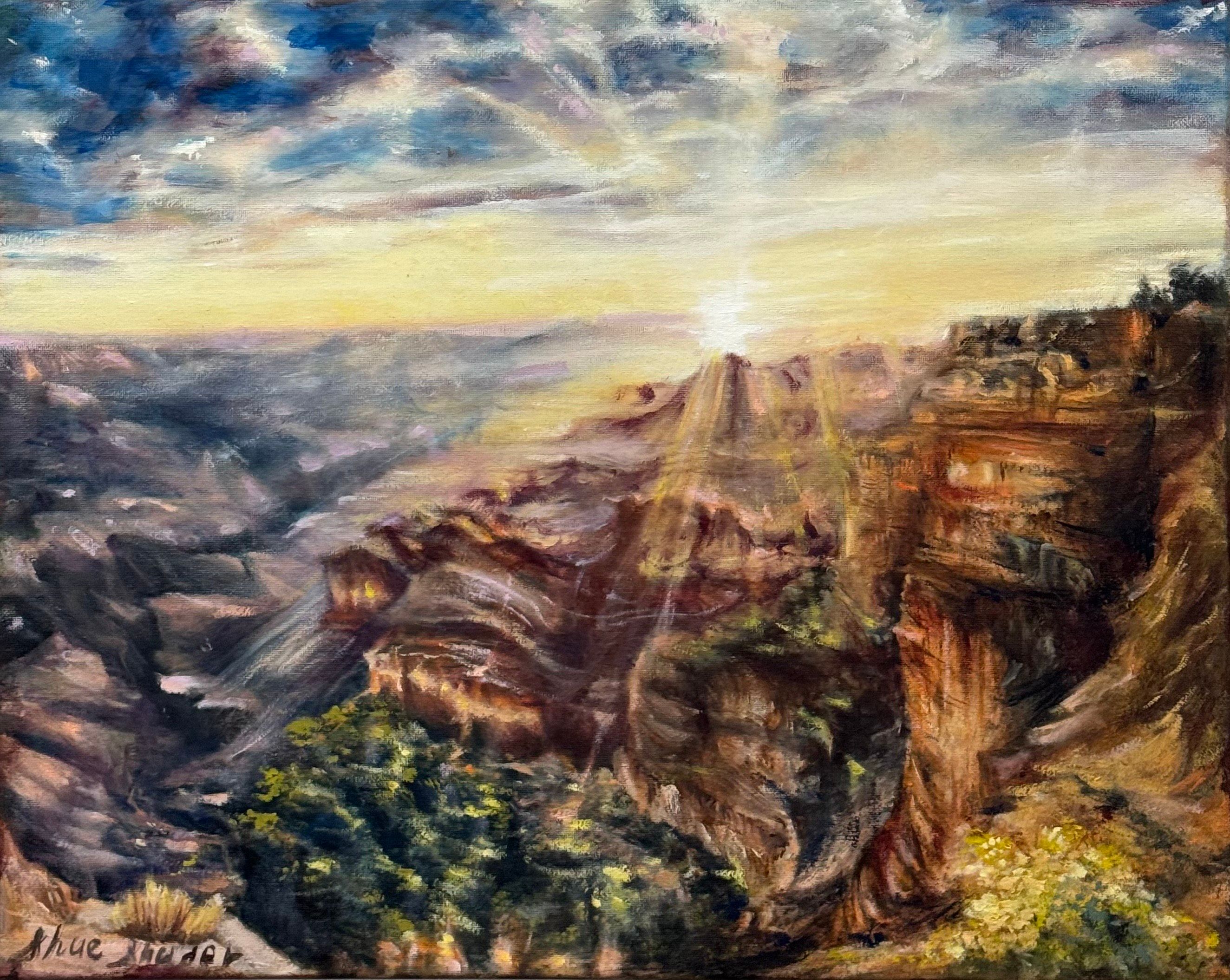 Sunlit Canyons — Oil on canvas by Shue Snyder