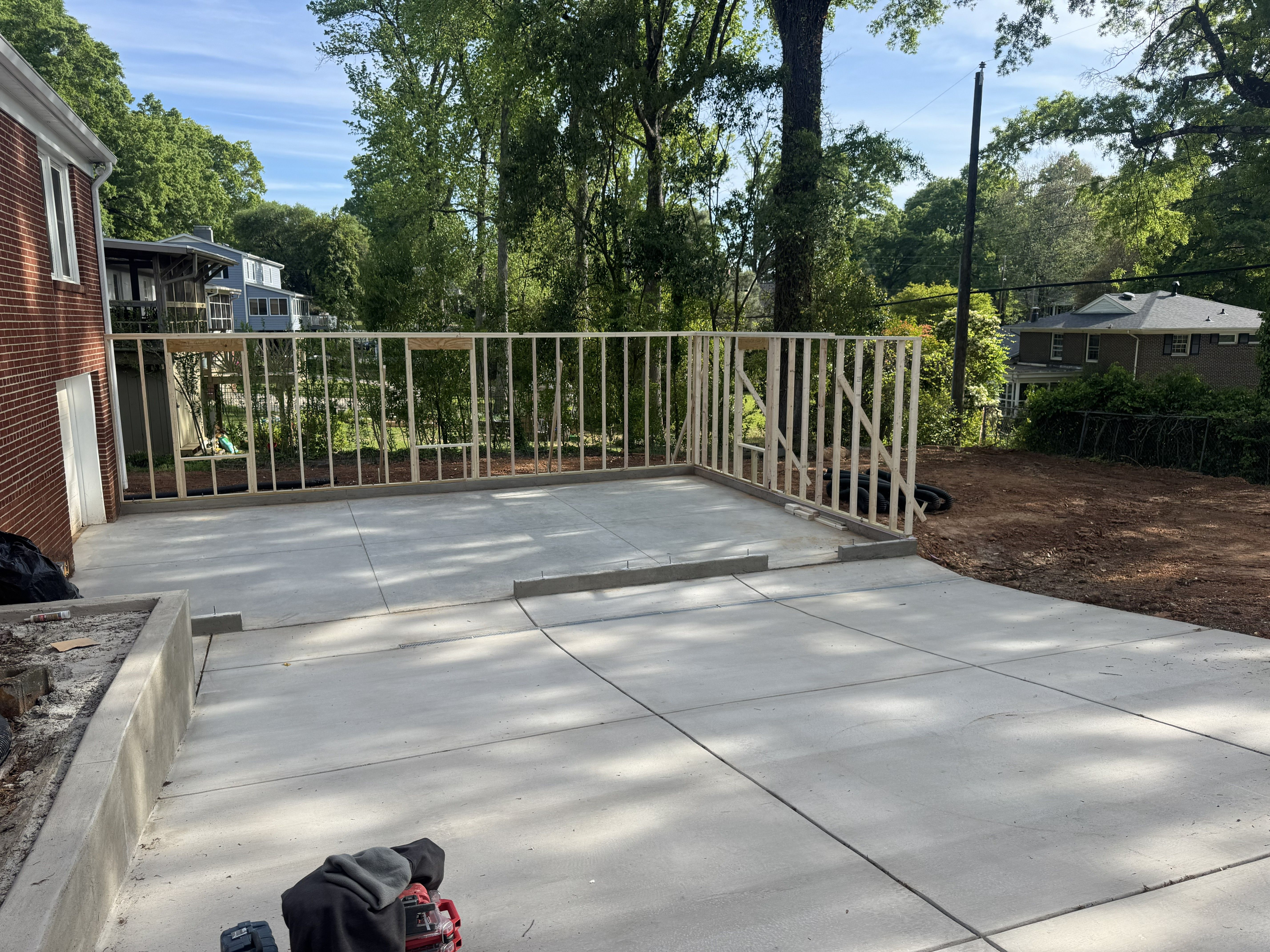 After: Updating this backyard with 600 sq ft addition and 1300 sq ft of new concrete