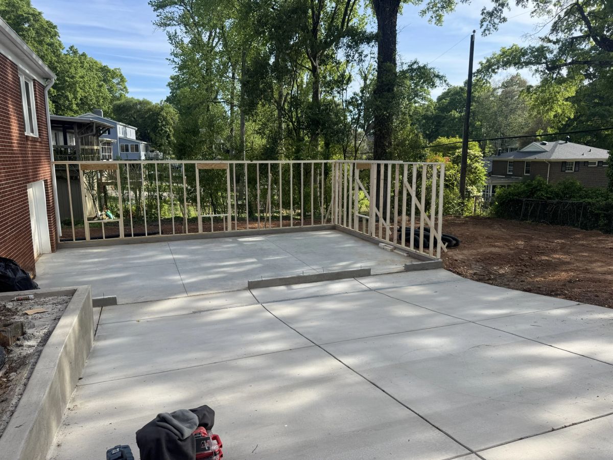 After: Updating this backyard with 600 sq ft addition and 1300 sq ft of new concrete