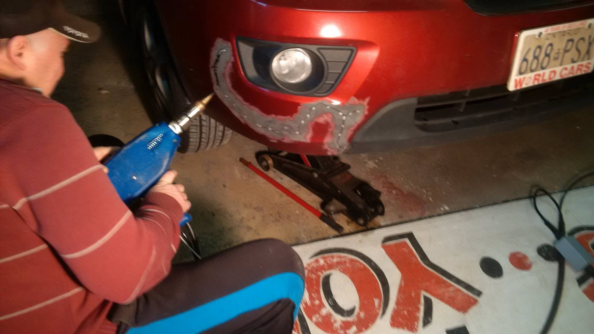 Scott working on a precision plastic weld