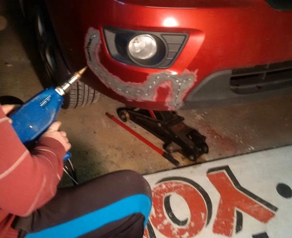 Scott working on a precision plastic weld