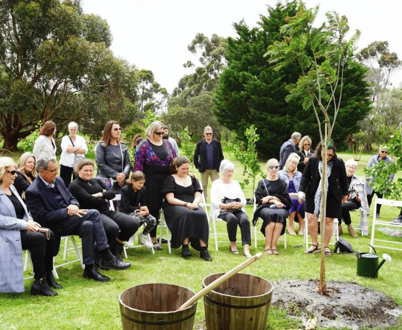 Mornington Green Photos: Ceremony of Memorial Tree Planting Using Treated Ash of Family.