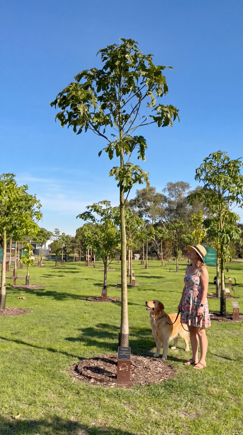 Dog Memorial Ideas in Australia: a Dog Memorial Tree at Mornington Green Legacy Gardens.