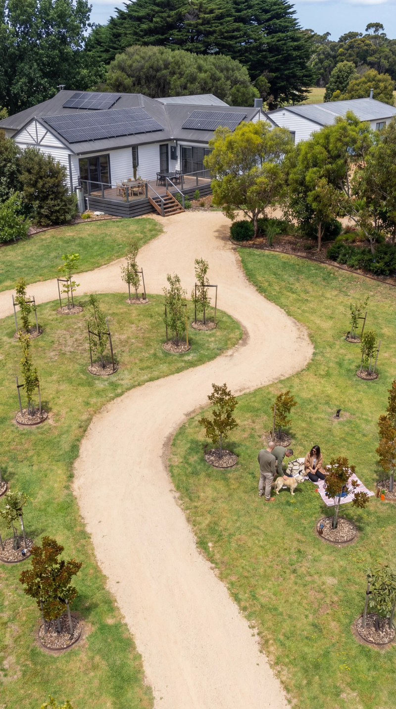 Magnolia House and activities in the garden area