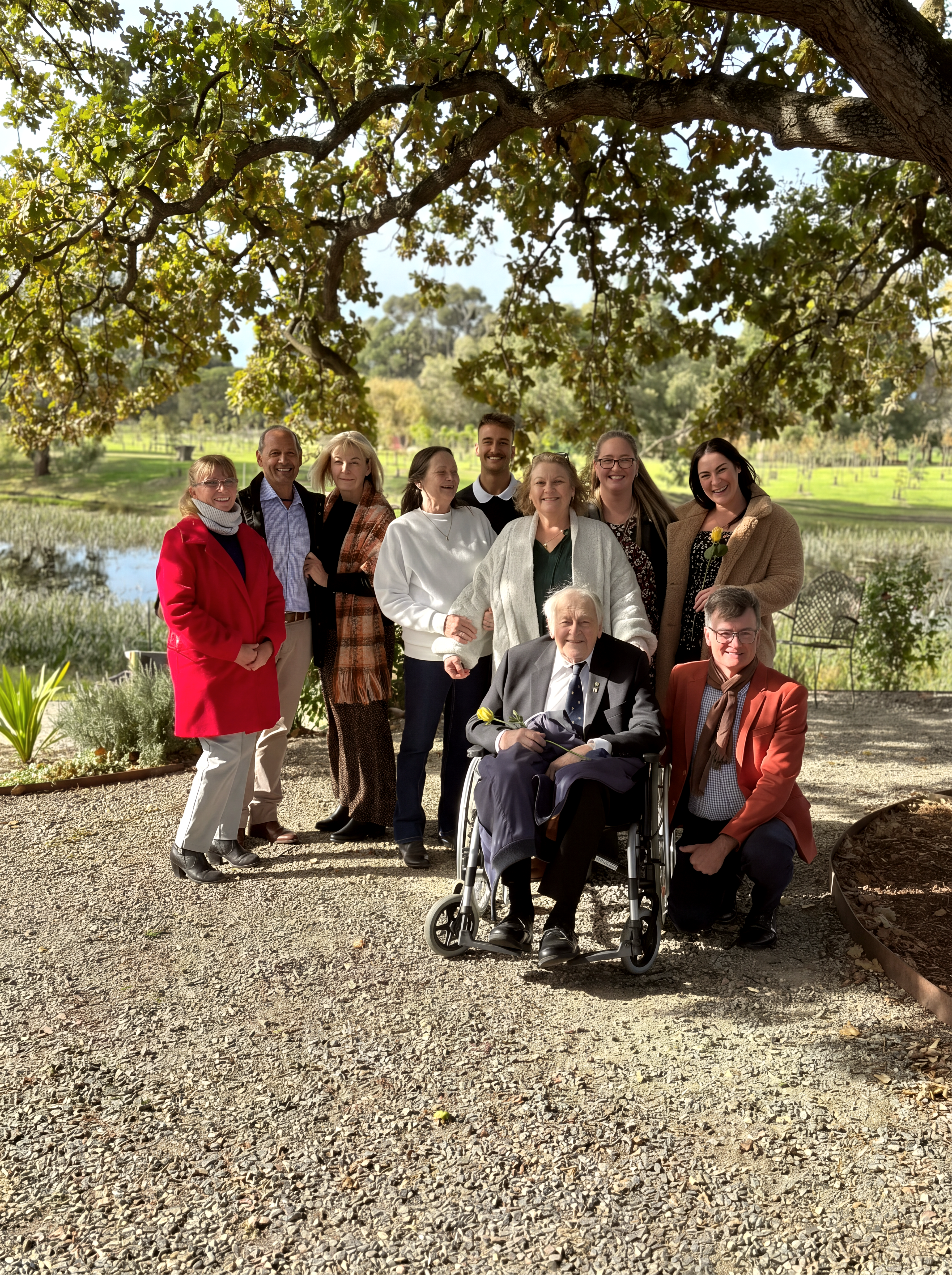 Family photo at Mornington Green gardens.