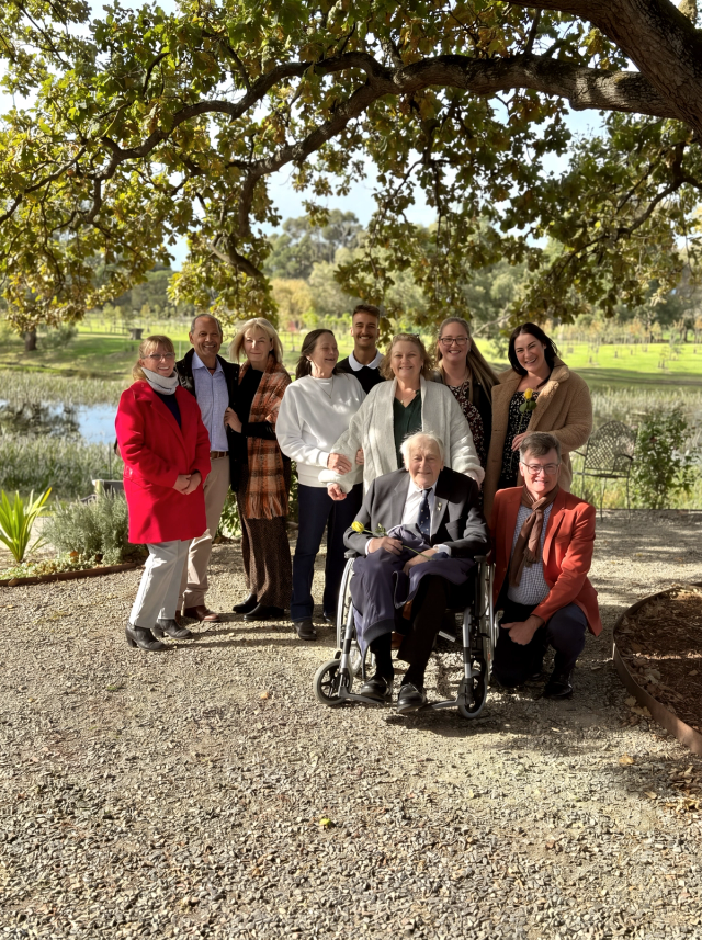 Family photo at Mornington Green gardens.