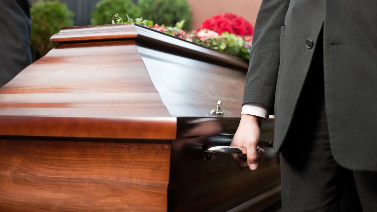 coffin with traditional ceremony