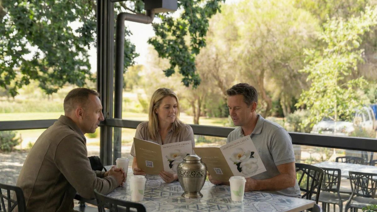 Family meeting with Mornington Green advisor to discuss living memorial garden options