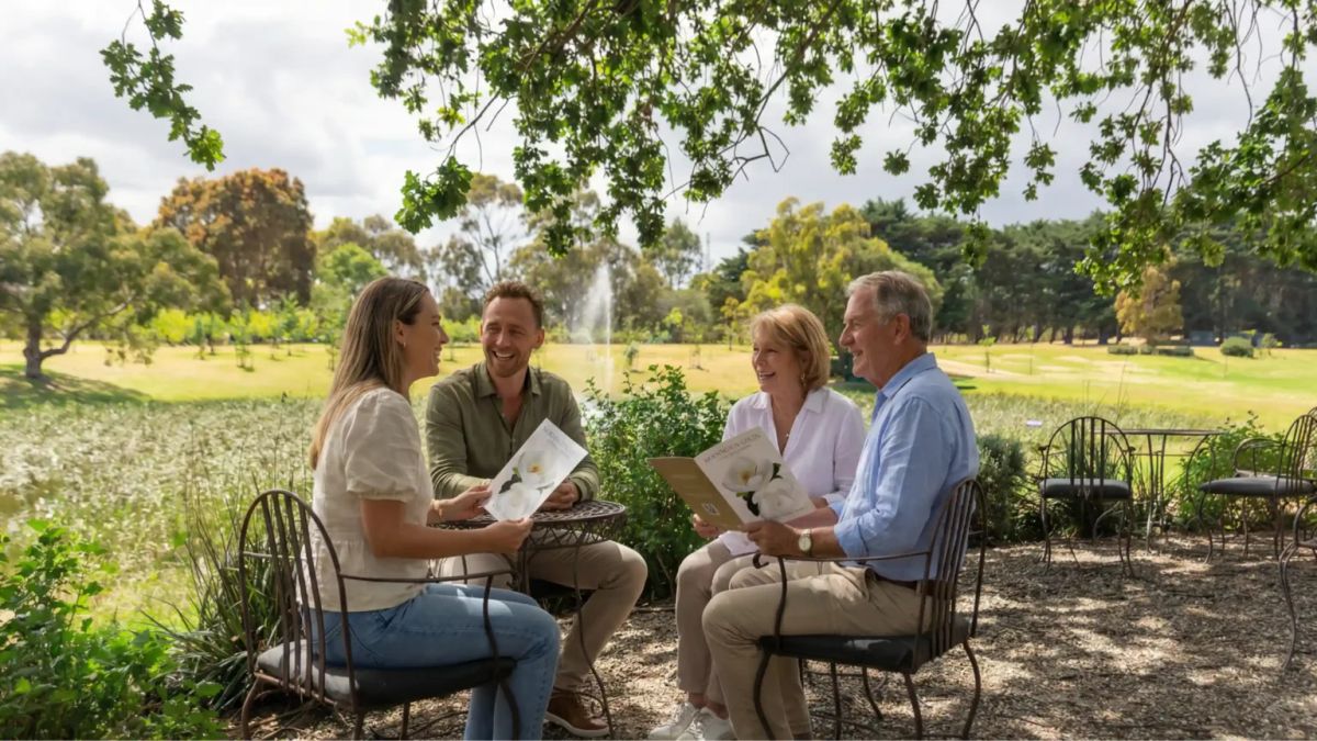 Australian family pre-planning a memorial together at Mornington Green