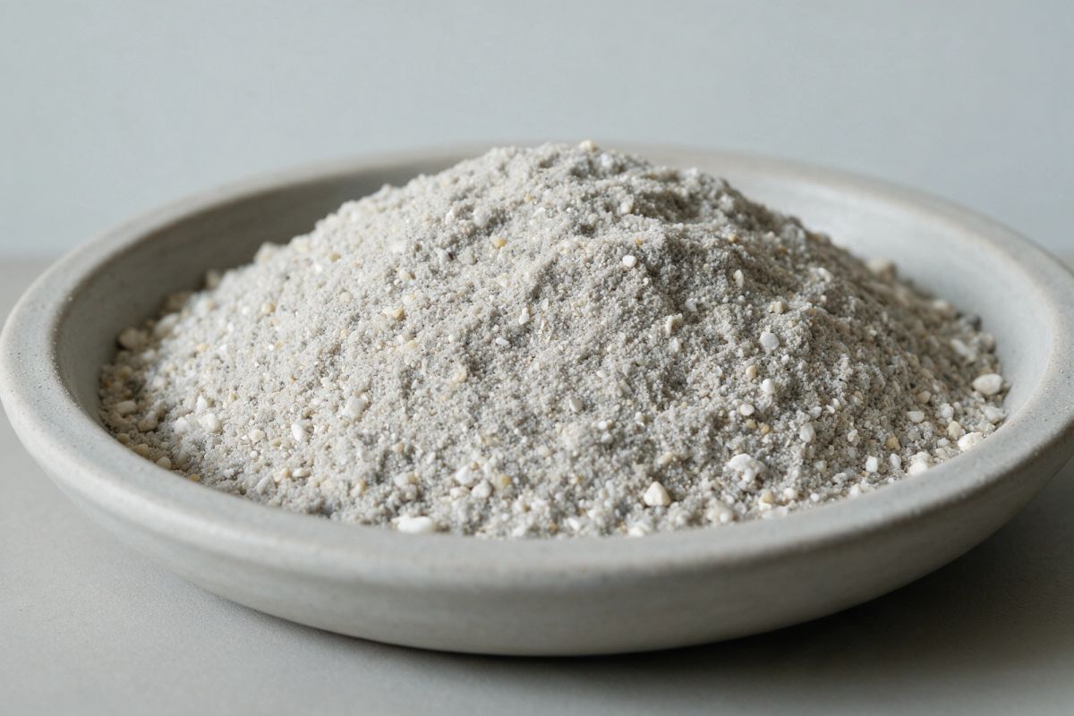 Close-up of cremated remains after cremation
