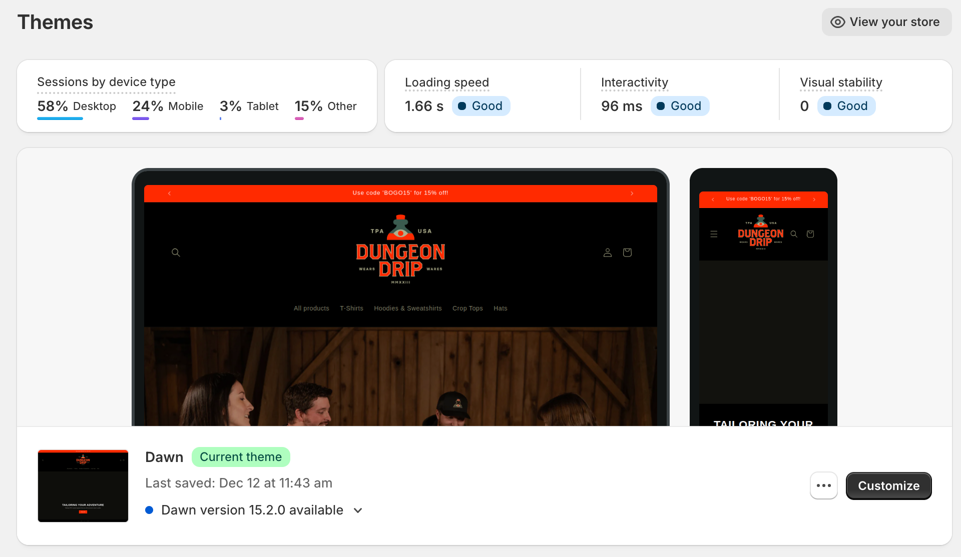 Shopify theme handler