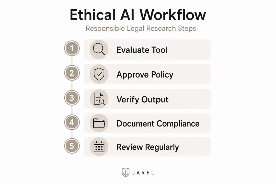 Vertical infographic: ethical ai research steps