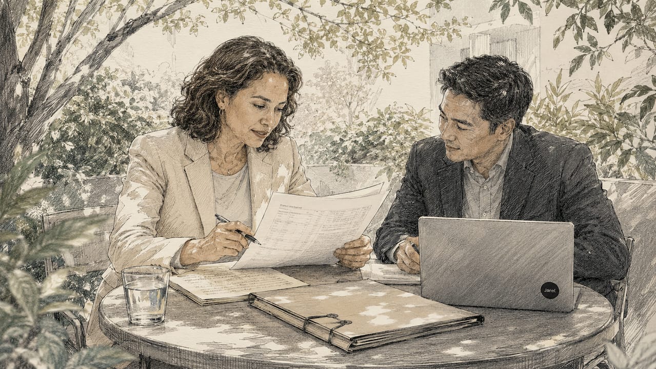 Lawyers discussing legal reasoning over documents