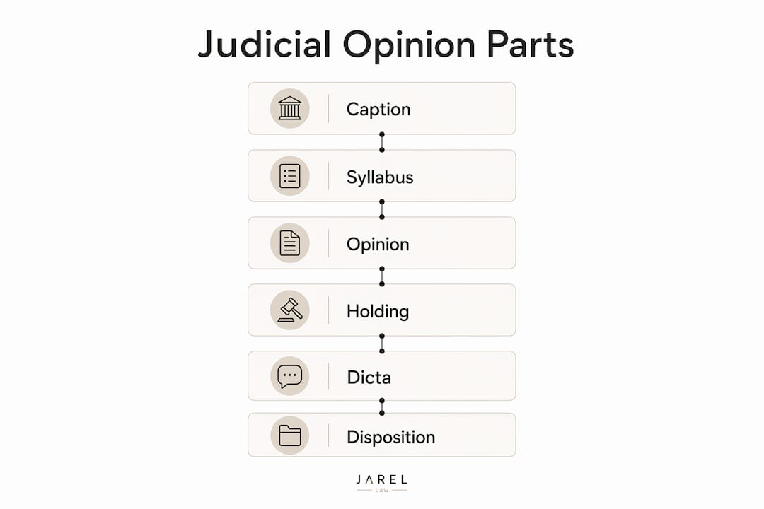 Infographic of judicial opinion parts flow