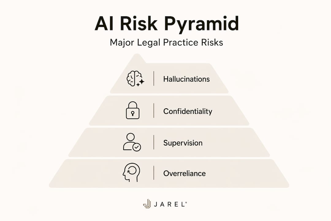 AI legal risk hierarchy pyramid infographic