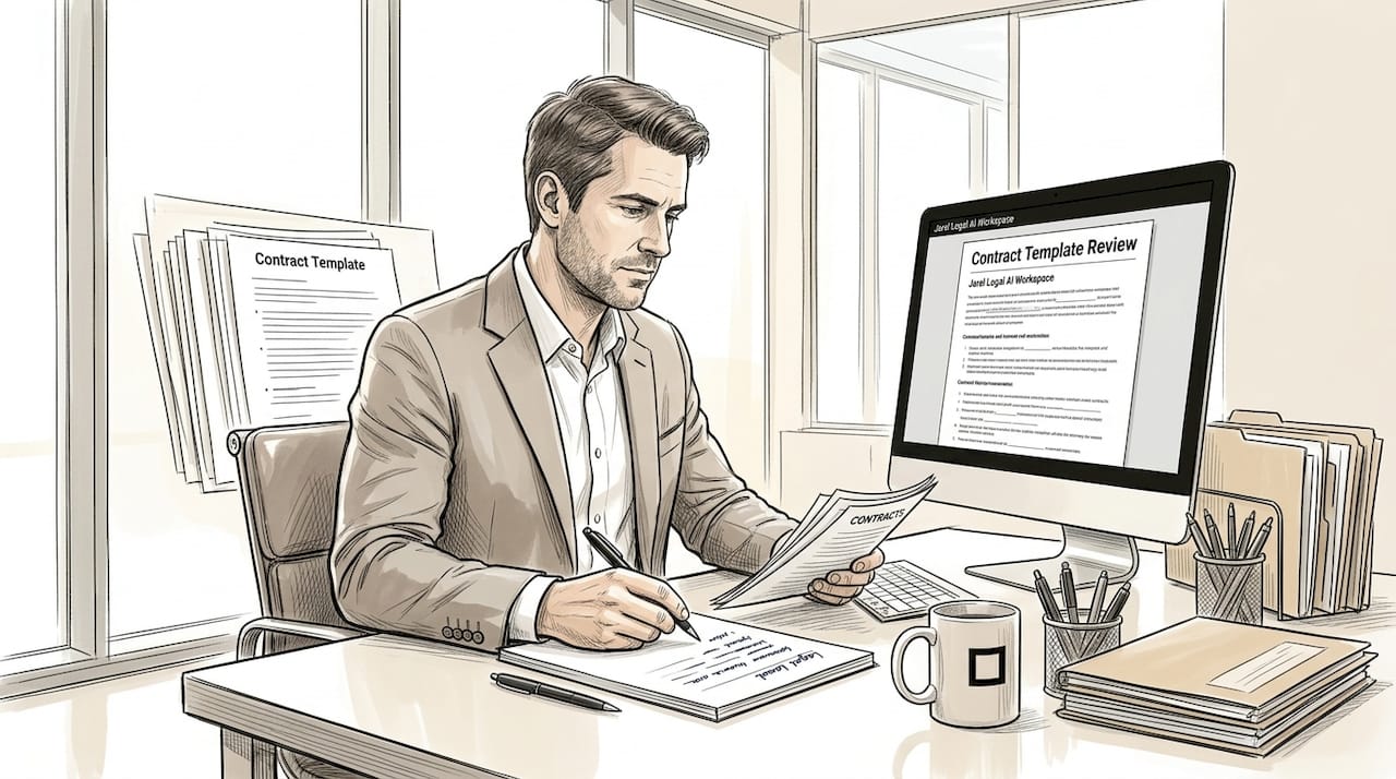 Attorney reviewing automated document stack