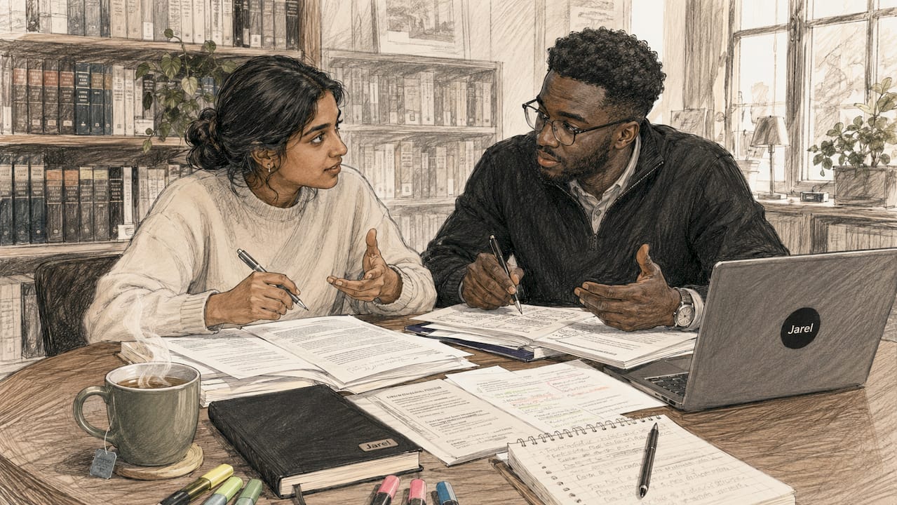Legal team collaborating on case issue framing