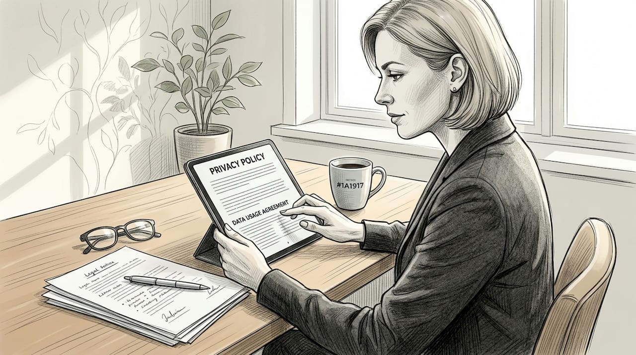 Lawyer checks AI vendor privacy policy