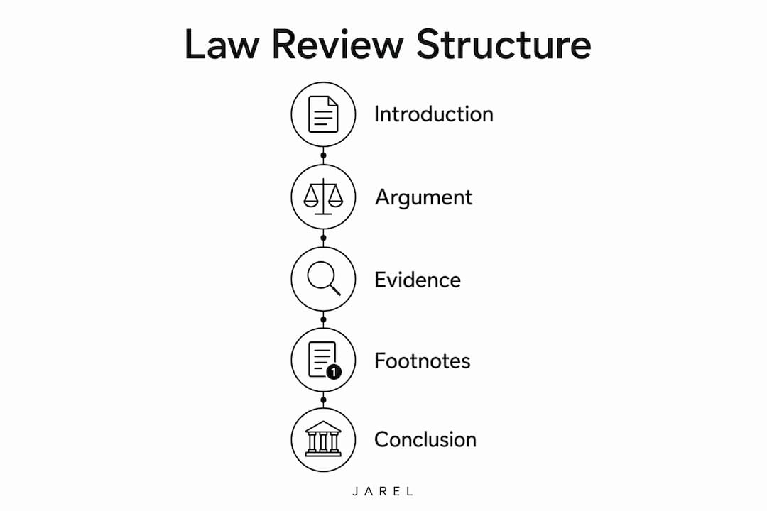 Infographic showing law review article structure