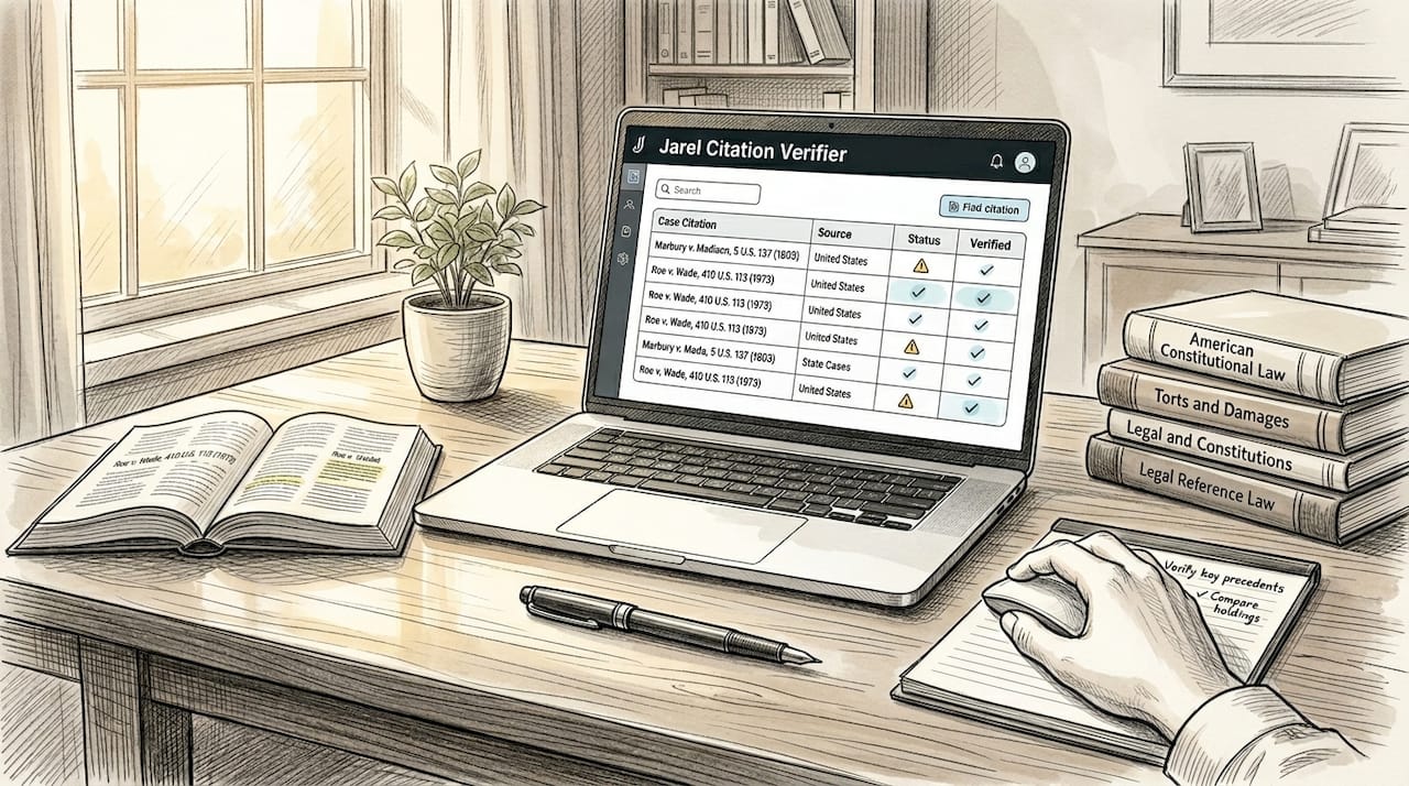 Close-up of AI citation verification dashboard screen