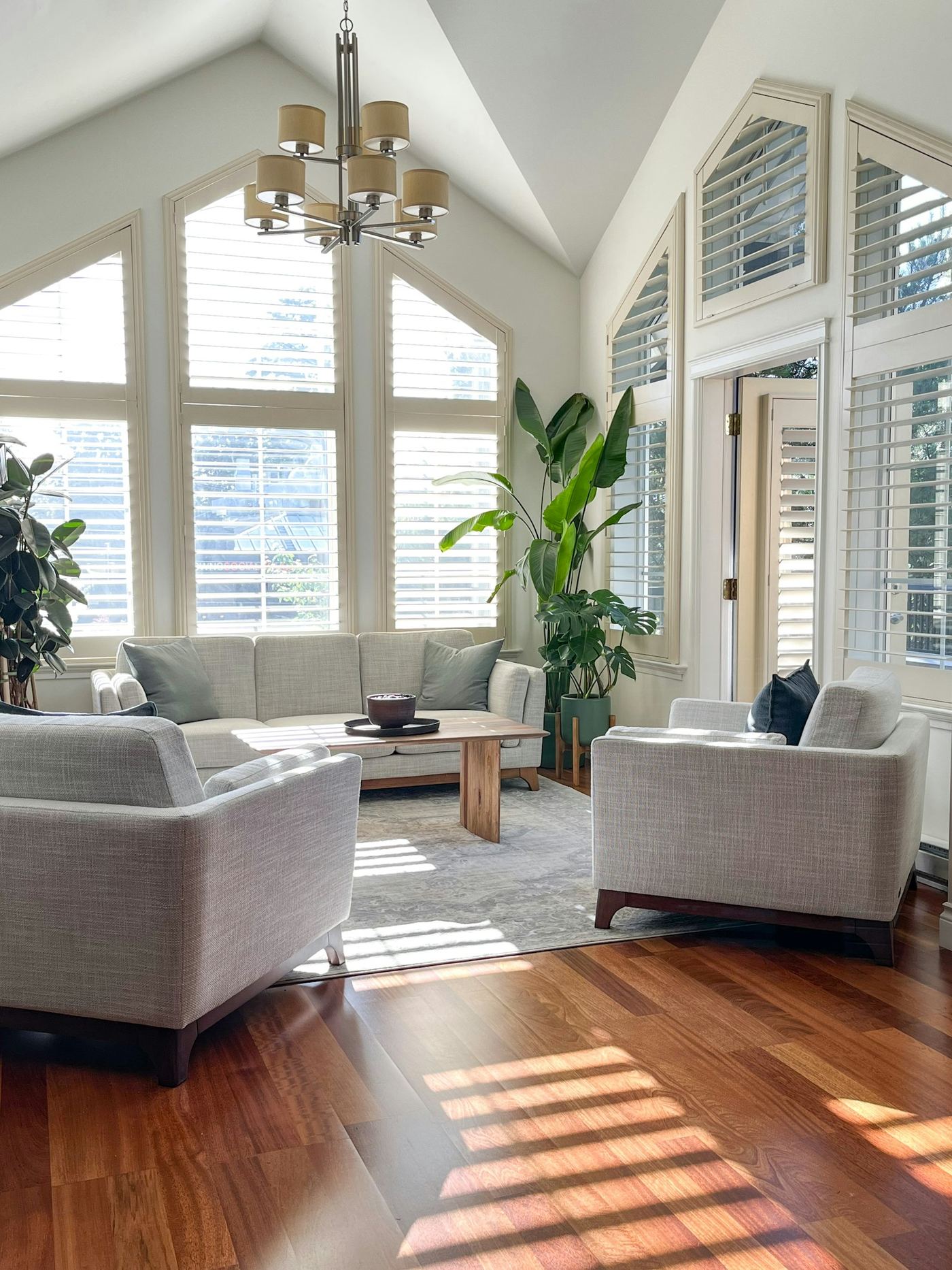 Living room with a large window
