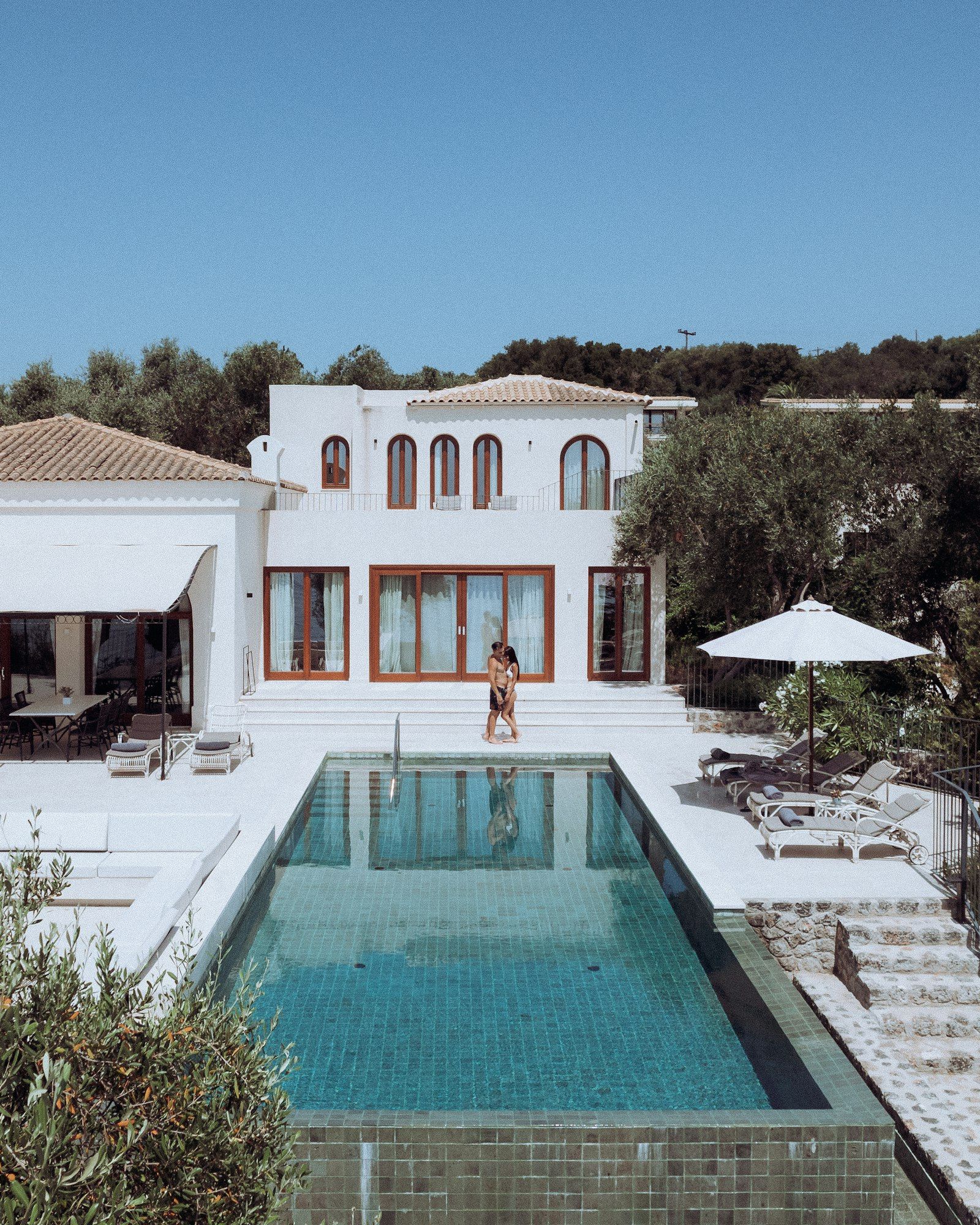 Villa with pool on a sunny day