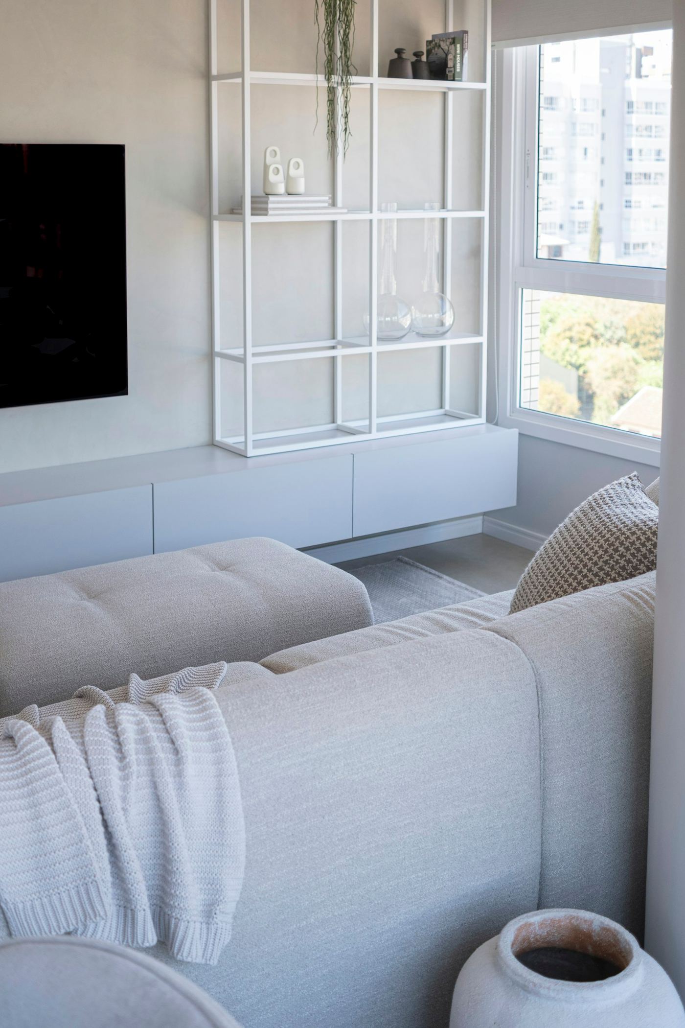 Bright living room with large window