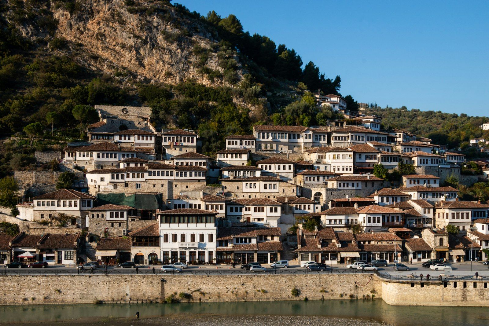Houses of Mangalem on the hillside