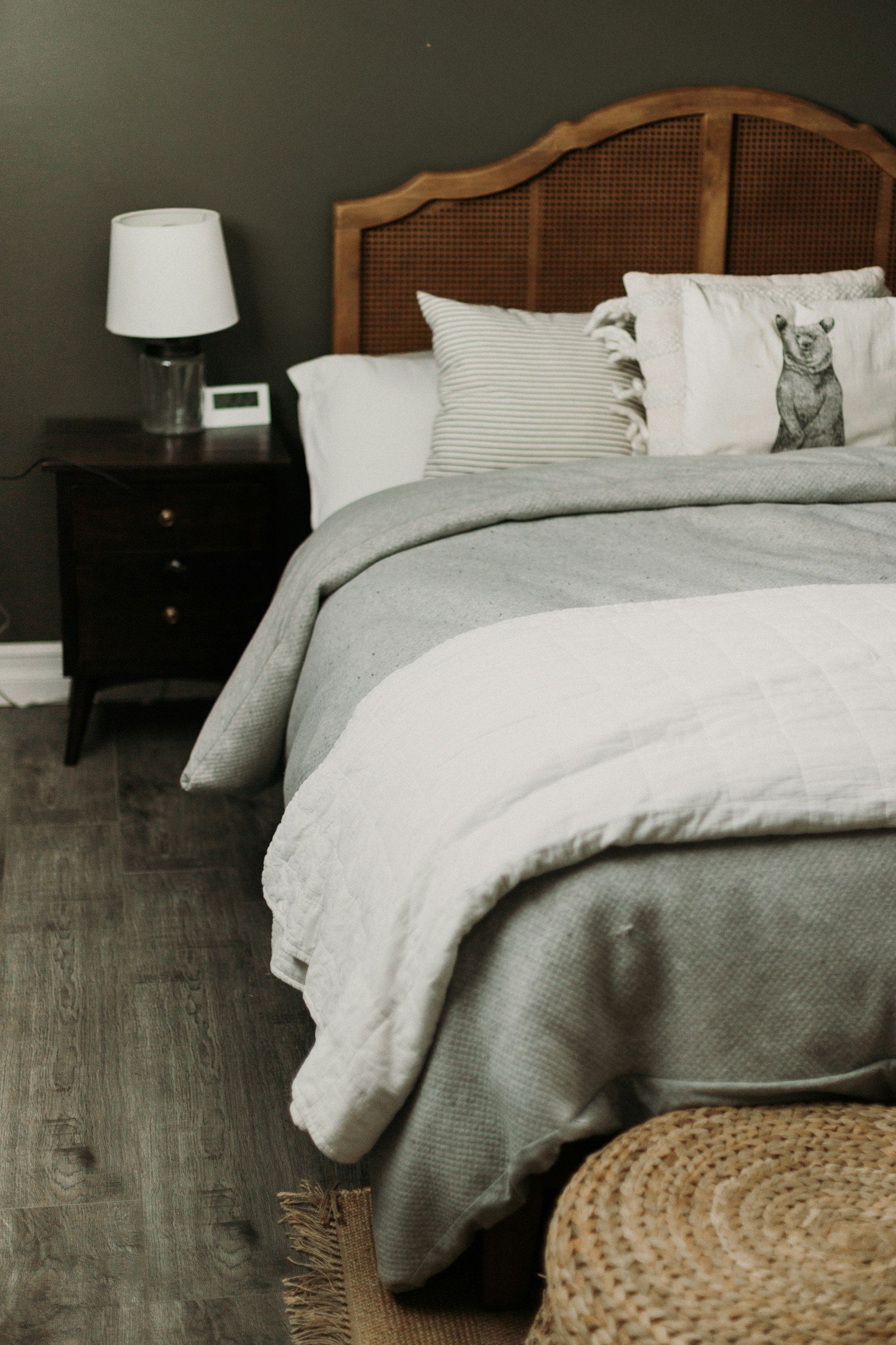 Bedroom with nightstand and lamp