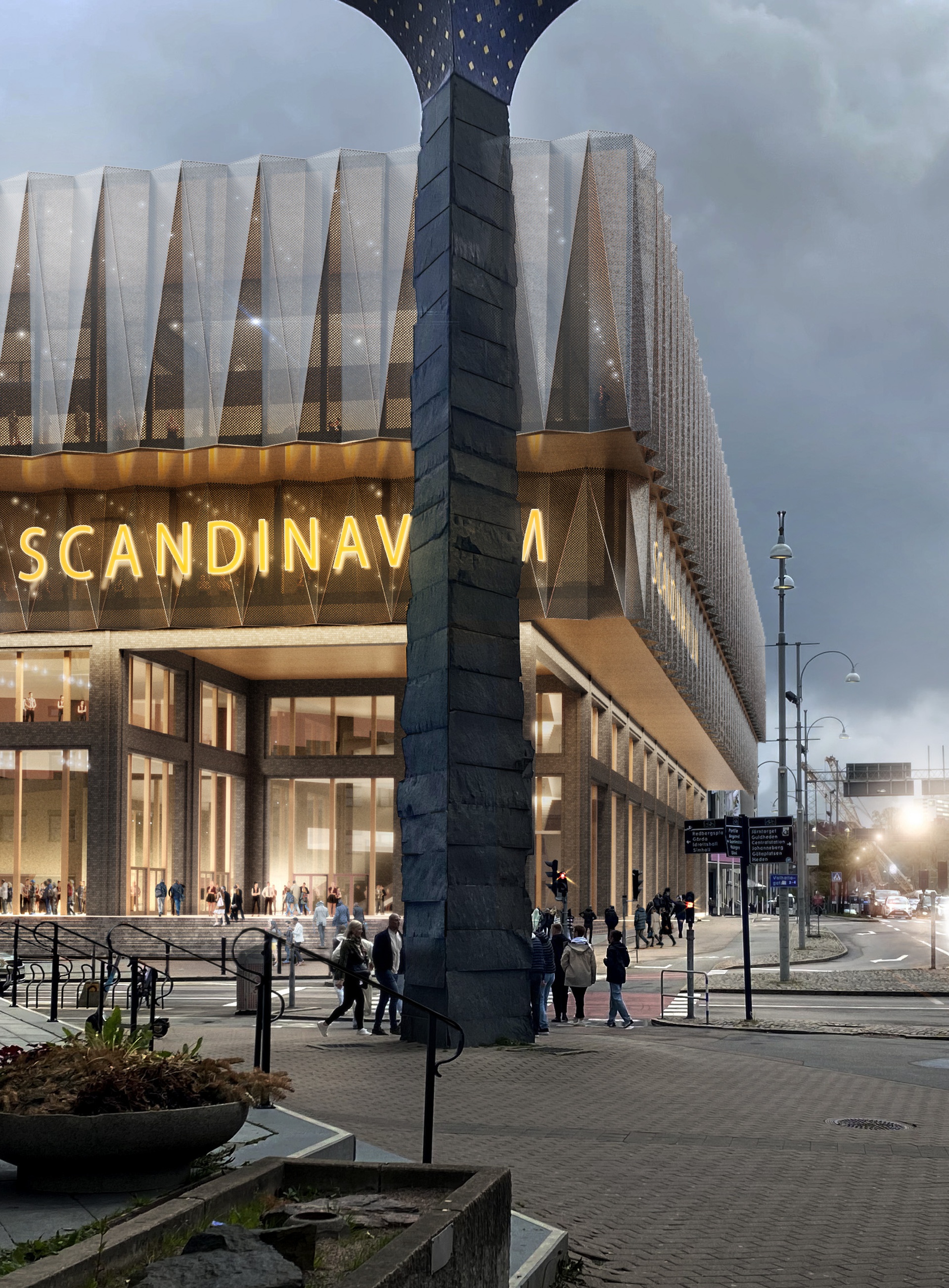 Visualisering förslag för Arenakvarteret 2030 av Krook & Tjäder