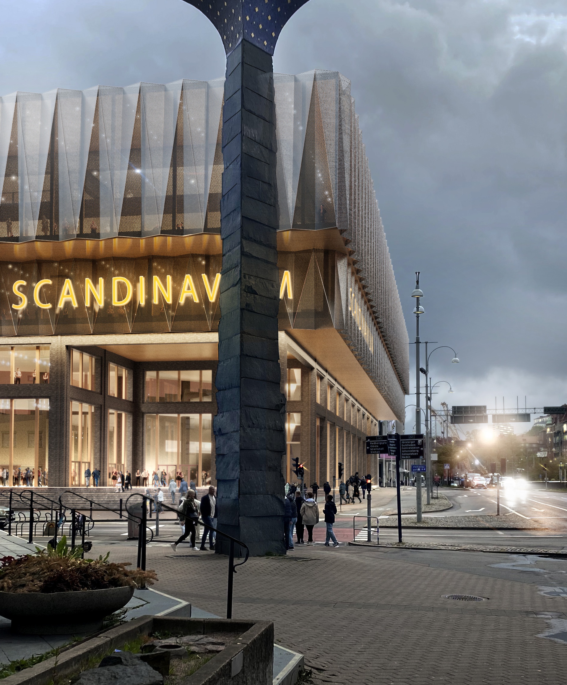Visualisering av förslag för Scandinavium och arenakvarteret i Göteborg