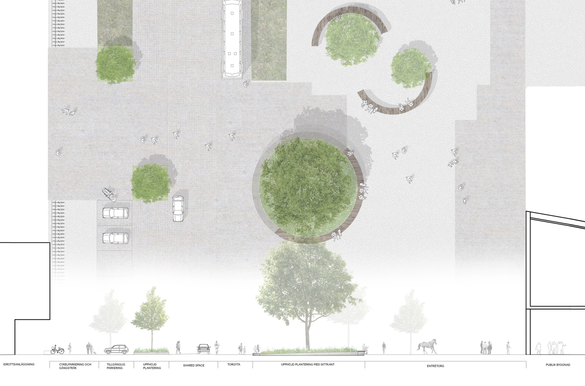 Plansektion eventtorget Jägersro hästcenter