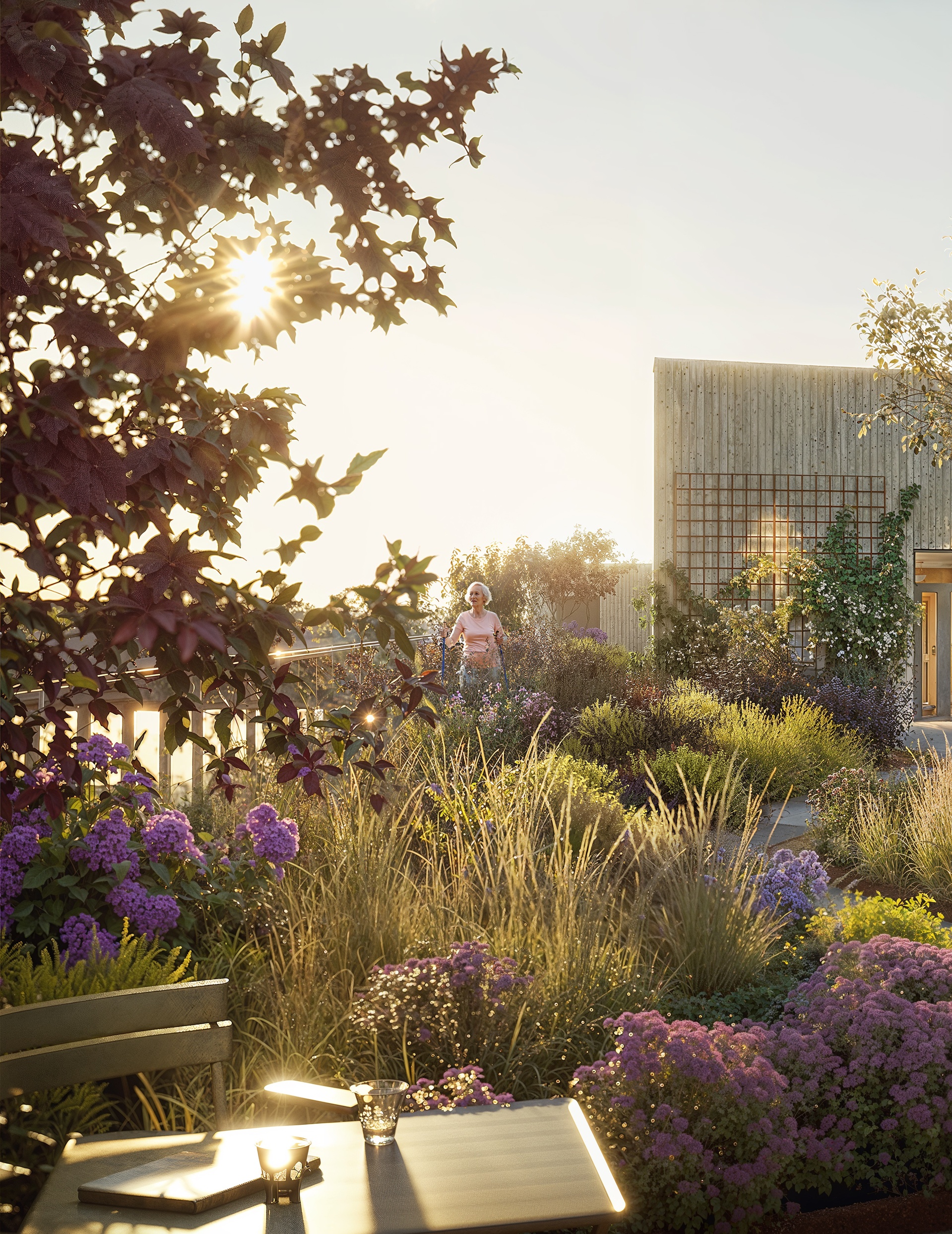 Visualisering Tenstaterrassen takterrass växtlighet