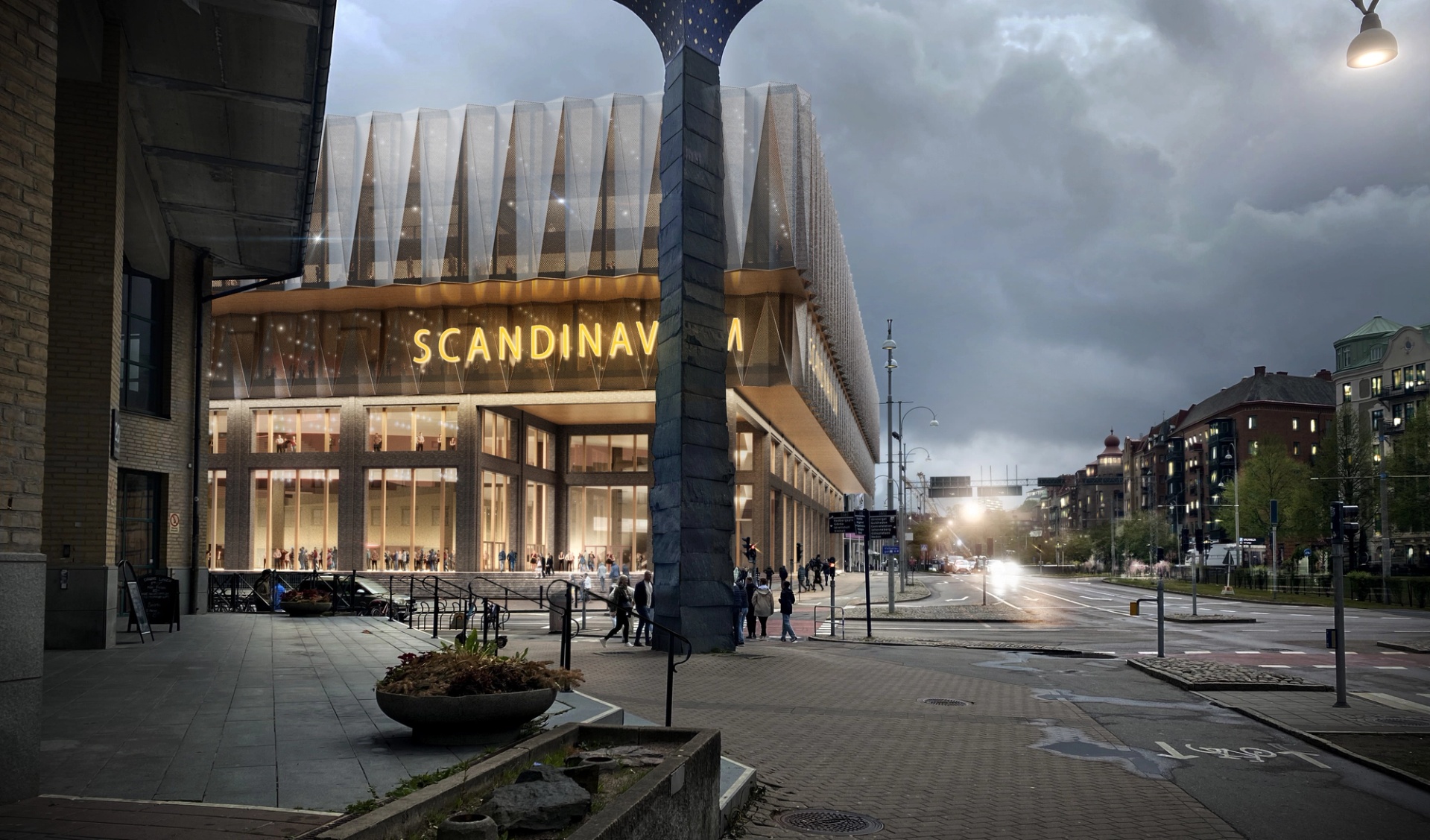 Arenakvarteret kväll entré