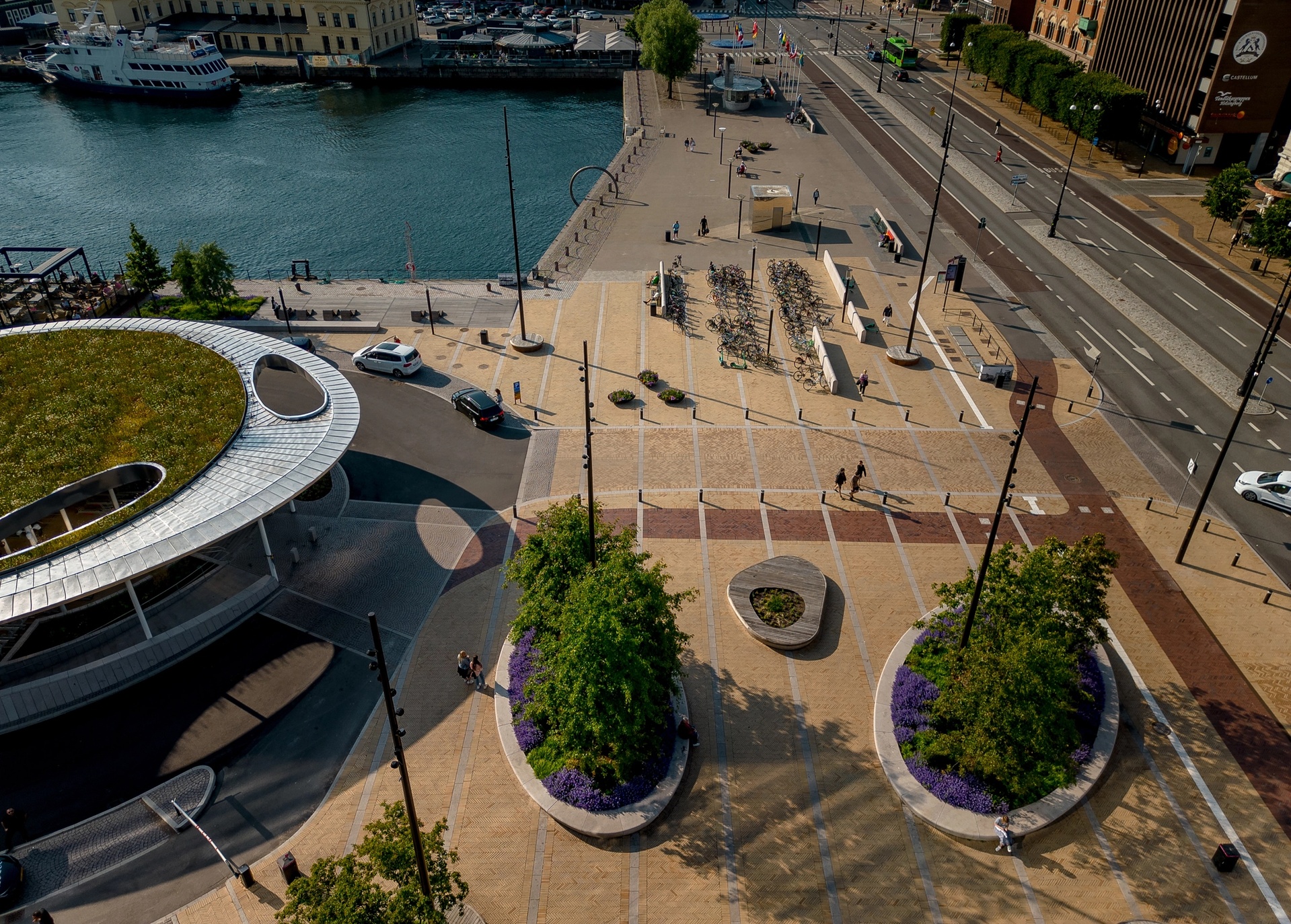 Kungstorget i Helsingborg drönarbild översikt