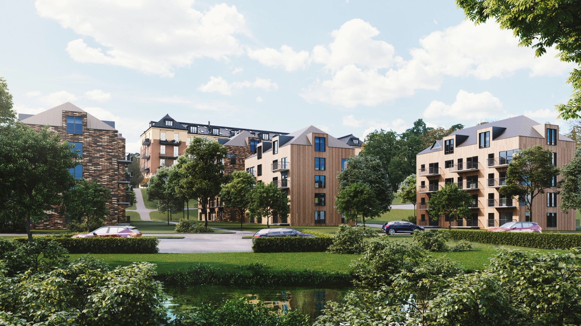 Visualisering bostadskvarter Regementsstaden Borås