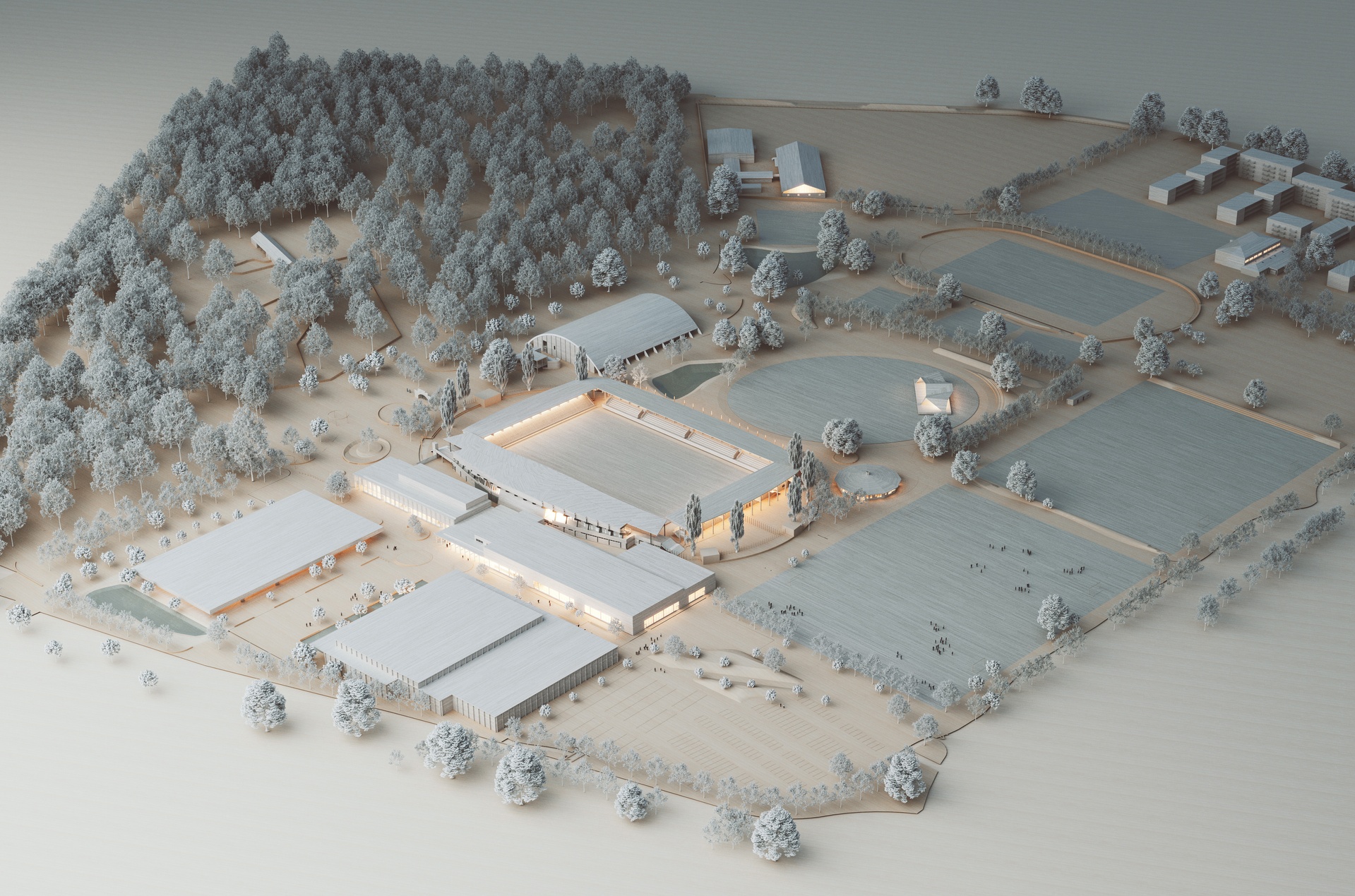 VIsualisering över Karlslunds idrottsområde i Landskrona