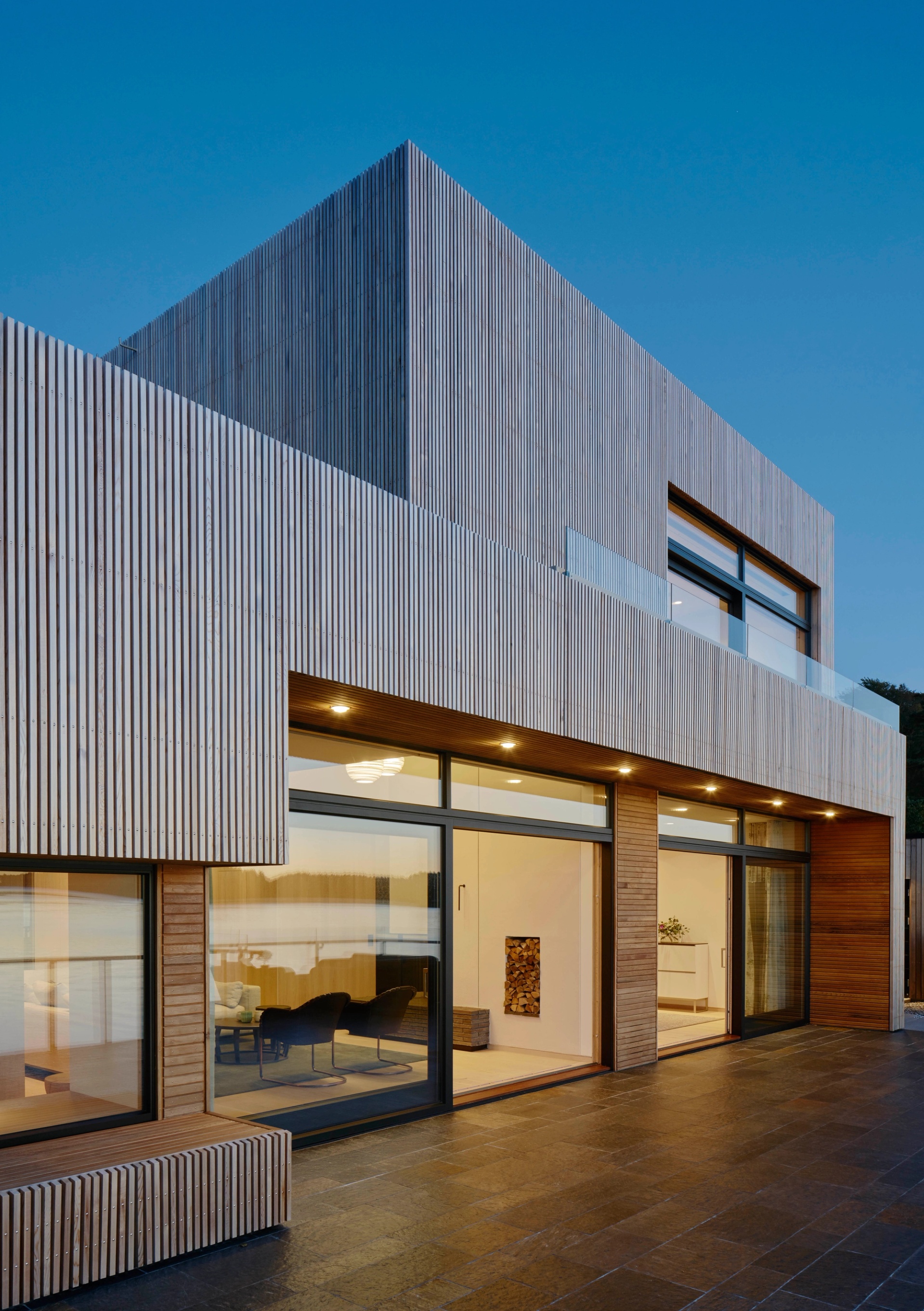 Fasd av träribbor på Villa R