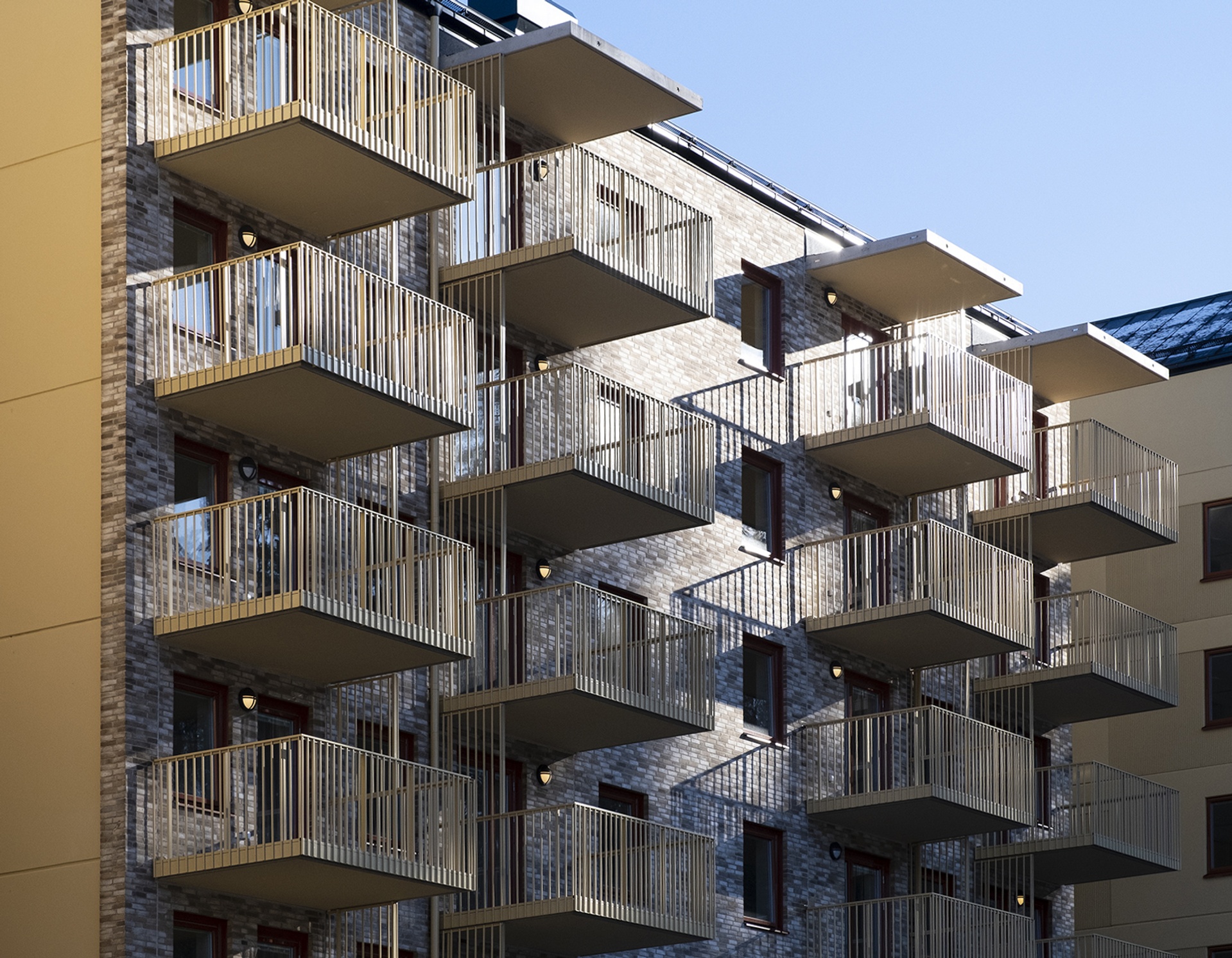 Fasadbild bostadshus i nya Regementsstaden i Borås