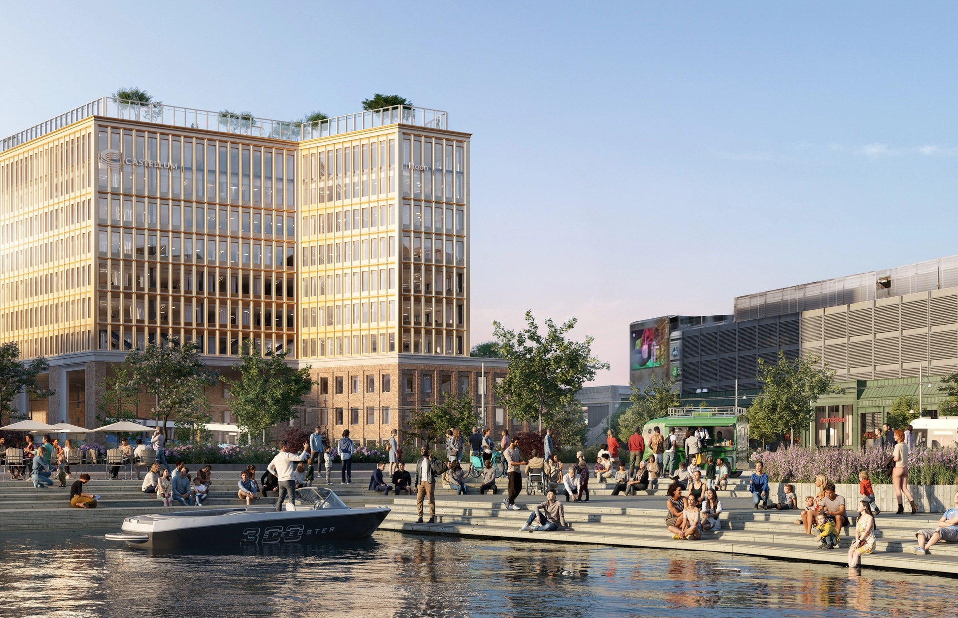 Noon, Centralenområdet Göteborg. Vy från småbåtshamnen visar platsen i staden.