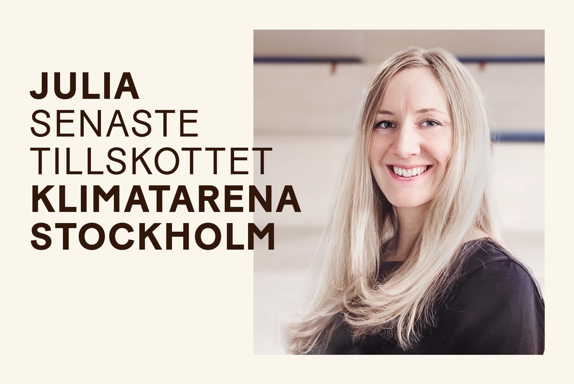 Julia Hansson, arkitekt Krook & Tjäder. Klimatarena Stockholm
