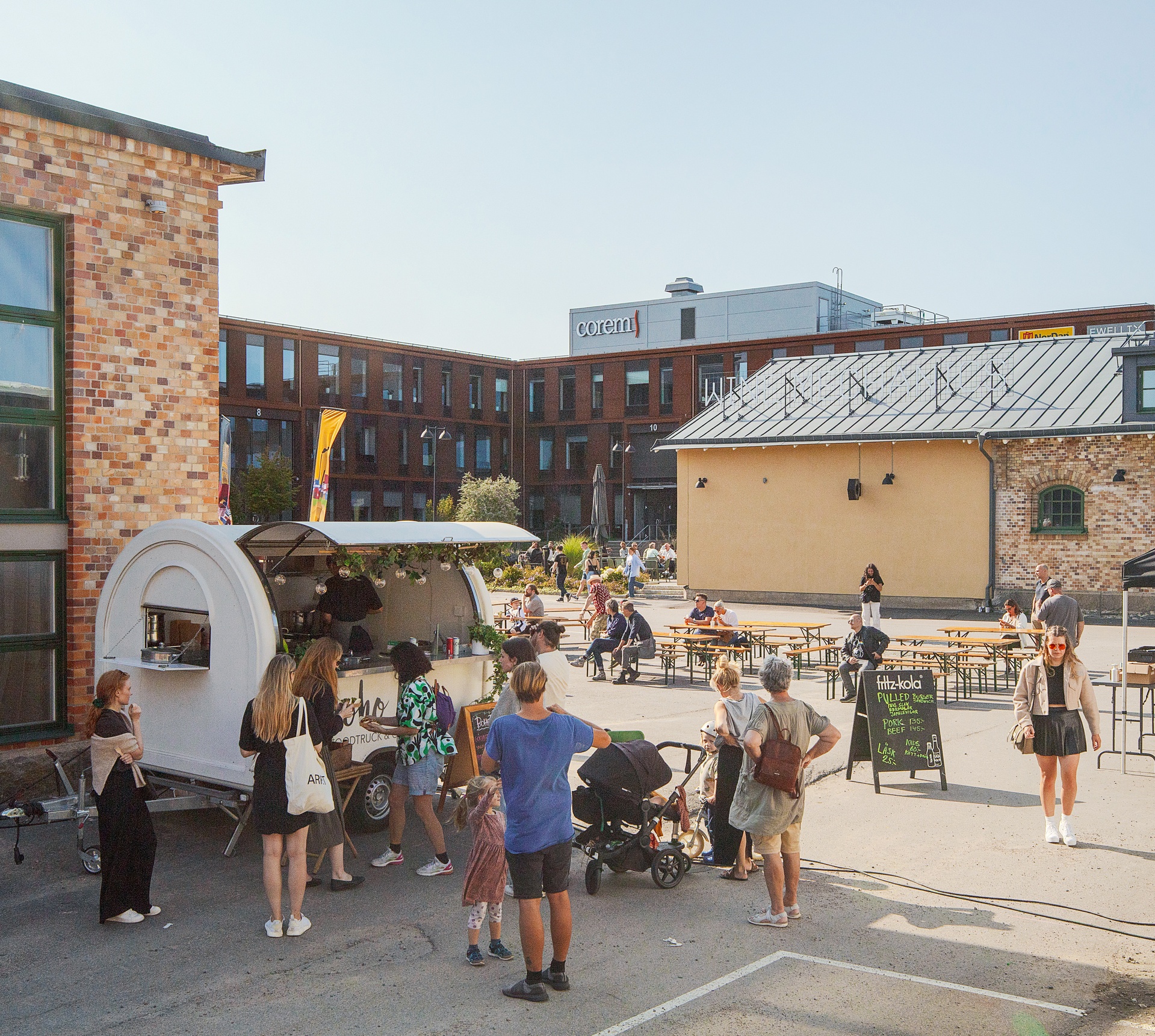 Corem i Göteborg exteriör, beläget i Slakthusområdet. Fasad i corten