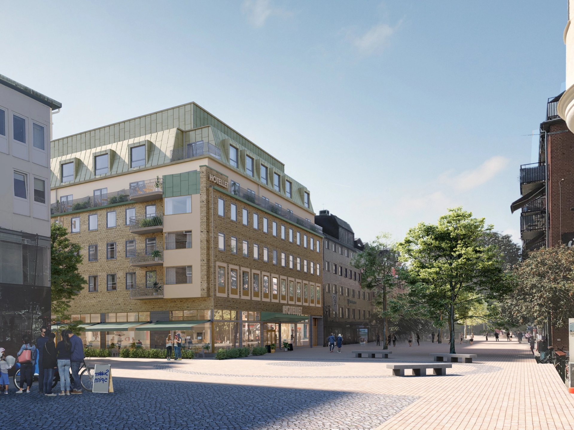 Visualisering av Hotel Fratelli Karlstad. Av Krook & Tjäder
