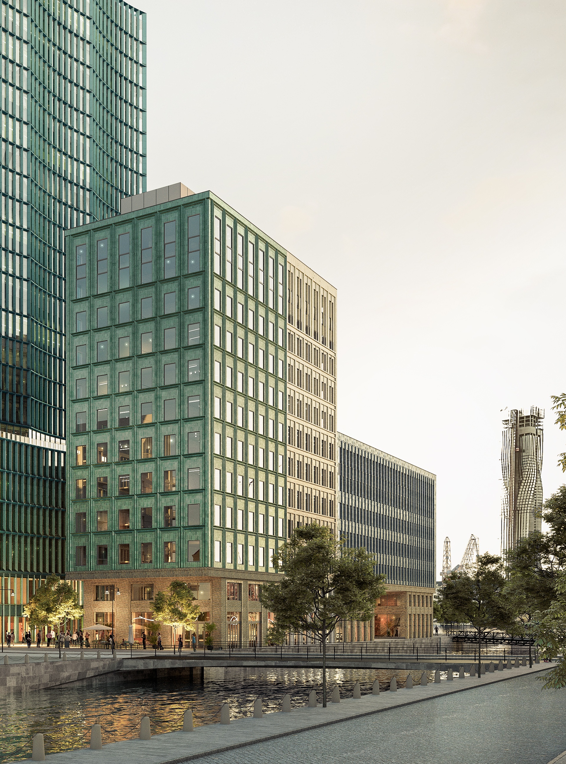 Global Business Gate, Water House. Visualisering från kajen