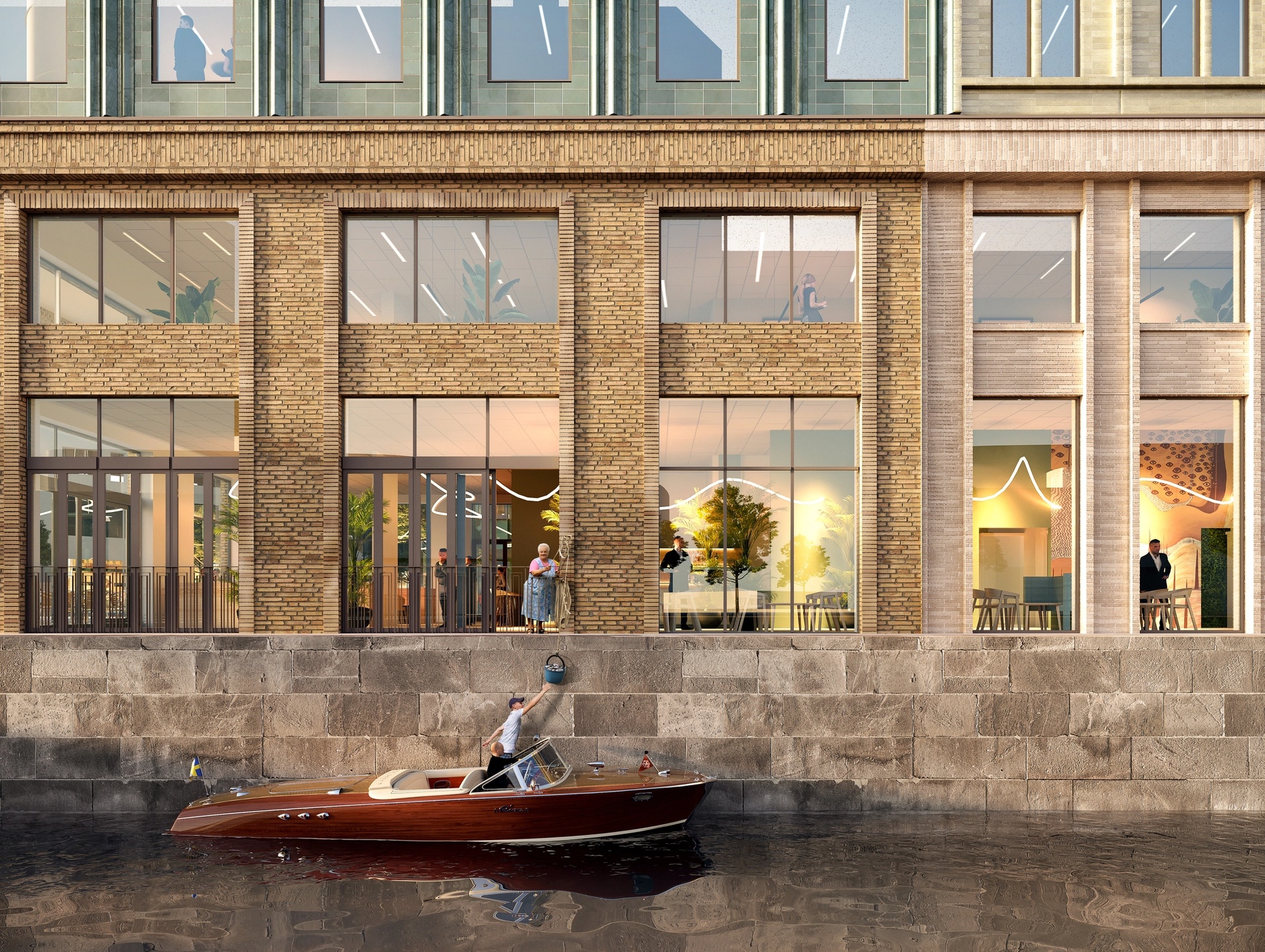 Global Business Gate, Water House. Visualisering av husets placering vid kajkanten