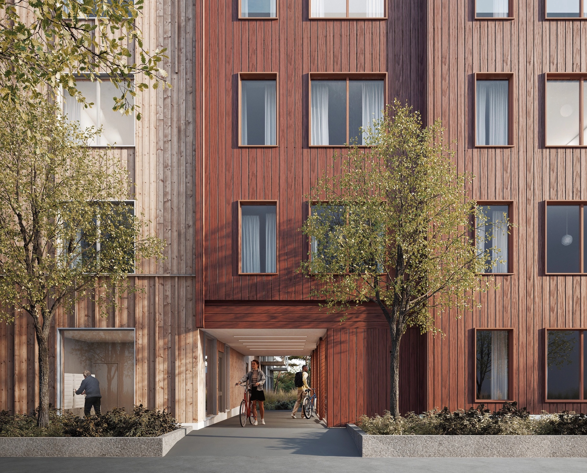 Skogsbrynet, Rosendal. Visualisering exteriör gatumiljö.