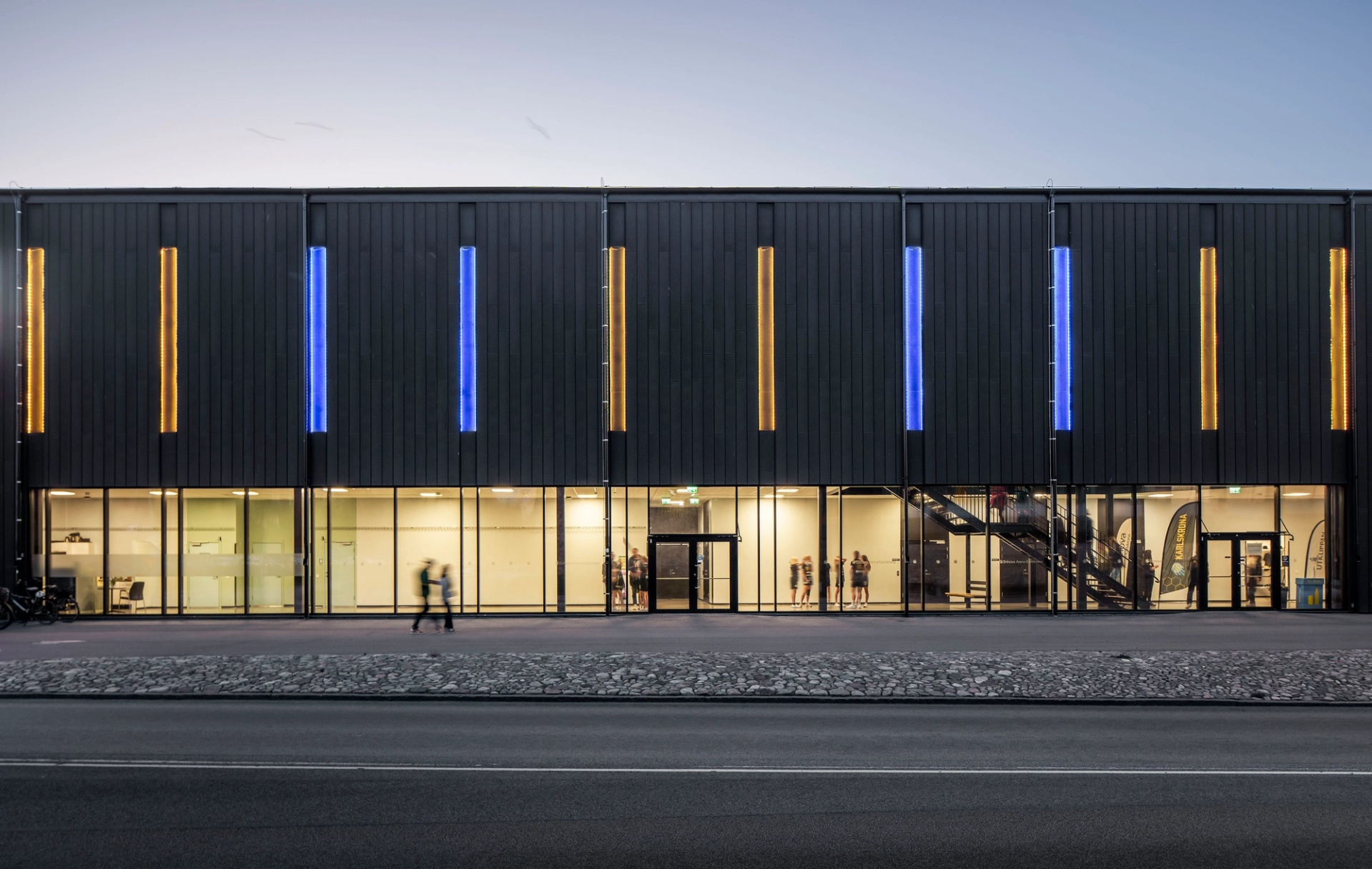 Brinova Arena Karlskrona. Exteriör, fasad.