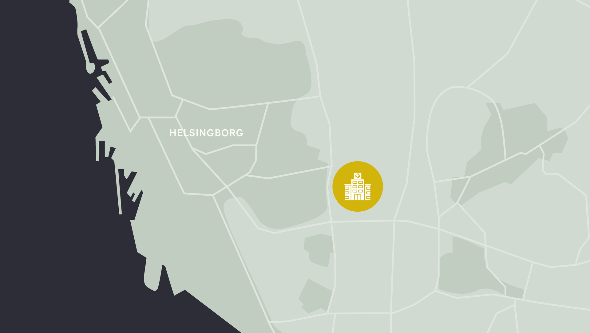 Karta nya sjukhusområdet Helsingborg